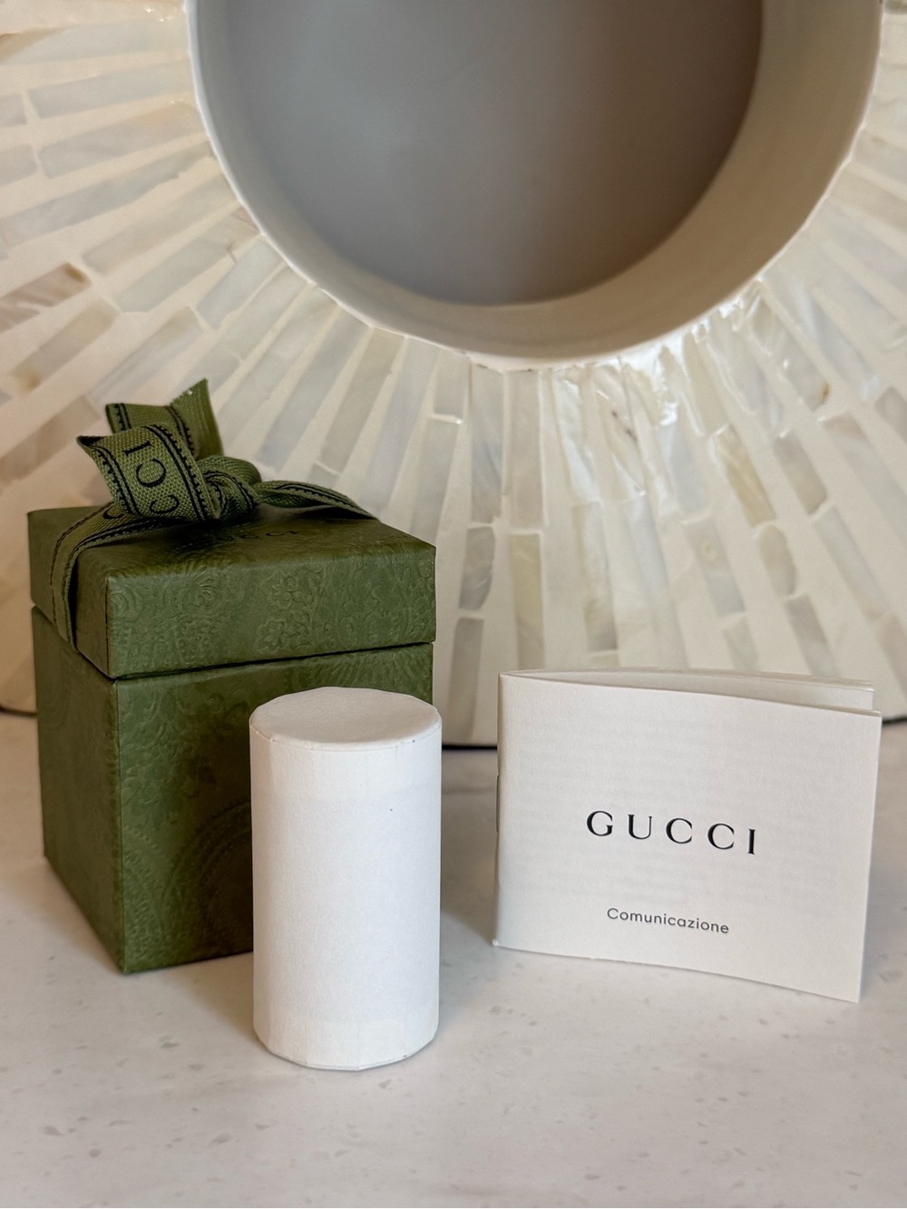 Gucci Olive Green Gift Box with Branded Ribbon